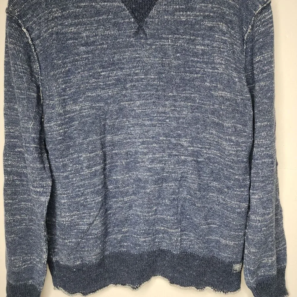 Denim Supply Ralph Lauren Sweater Marled Knit Roll Hem Mens Medium Navy Blue